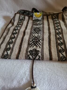 Vintage Peru Alpaca Wool Shoulder Bag Woven Tribal Boho Cooperativa Agraria